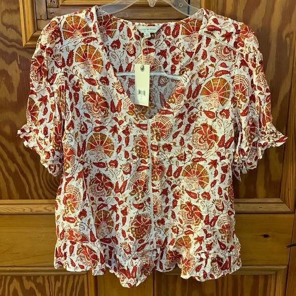 Lucky Brand Tops - NWT Lucky Brand flutter blouse size M